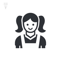 Woman cleaner and hotel services, cleaning lady. Maid icon. Vector illustration	
