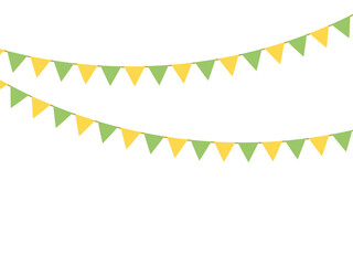 Colourful bunting flags. Festive decorations.  - obrazy, fototapety, plakaty