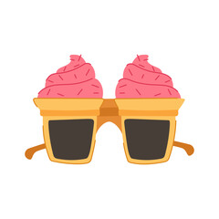 holiday party glasses cartoon. event young, fashion object, pink birthday holiday party glasses sign. isolated symbol vector illustration