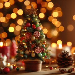 christmas tree and gifts decoration christmas background for social media