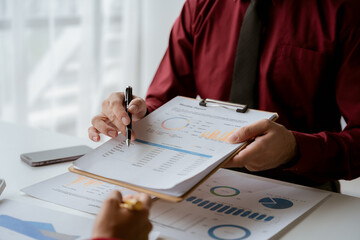 Meeting with tax businessmen and company presidents to discuss SMEs tax collection problems, teamwork collaboration concept