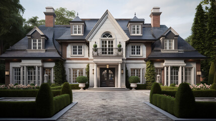 The front of a sophisticated English style detached