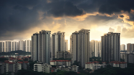Fototapeta na wymiar The Kallang neighborhood in Singapore showcases