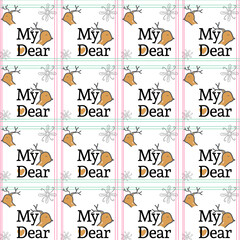 seamless pattern with deer's face