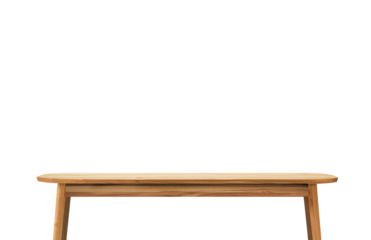 wooden table template, desk mock-up.  on white wall background for mockup product display