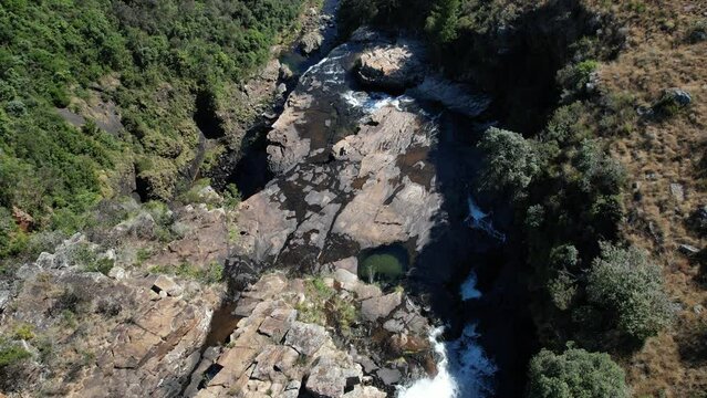 Aerial view of Lisbon Falls in Graskop, Mpumalanga, South Africa