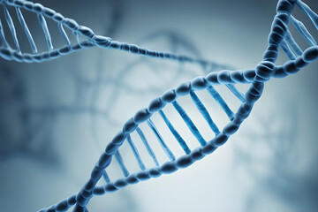 dna strand on blue background.