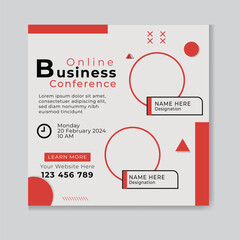business template.Digital webinar template design.Live webbanner template.Business invitation design Template vector. Business webinar  