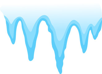 Blue icicles. Weather symbol. Vector illustration. PNG, transparency.