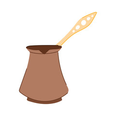 cup turkish cezve coffee cartoon. pot breakfast, beverage caffeine, brew hot cup turkish cezve coffee sign. isolated symbol vector illustration