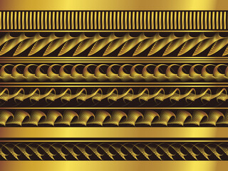 金色の帯飾り。ベクター。