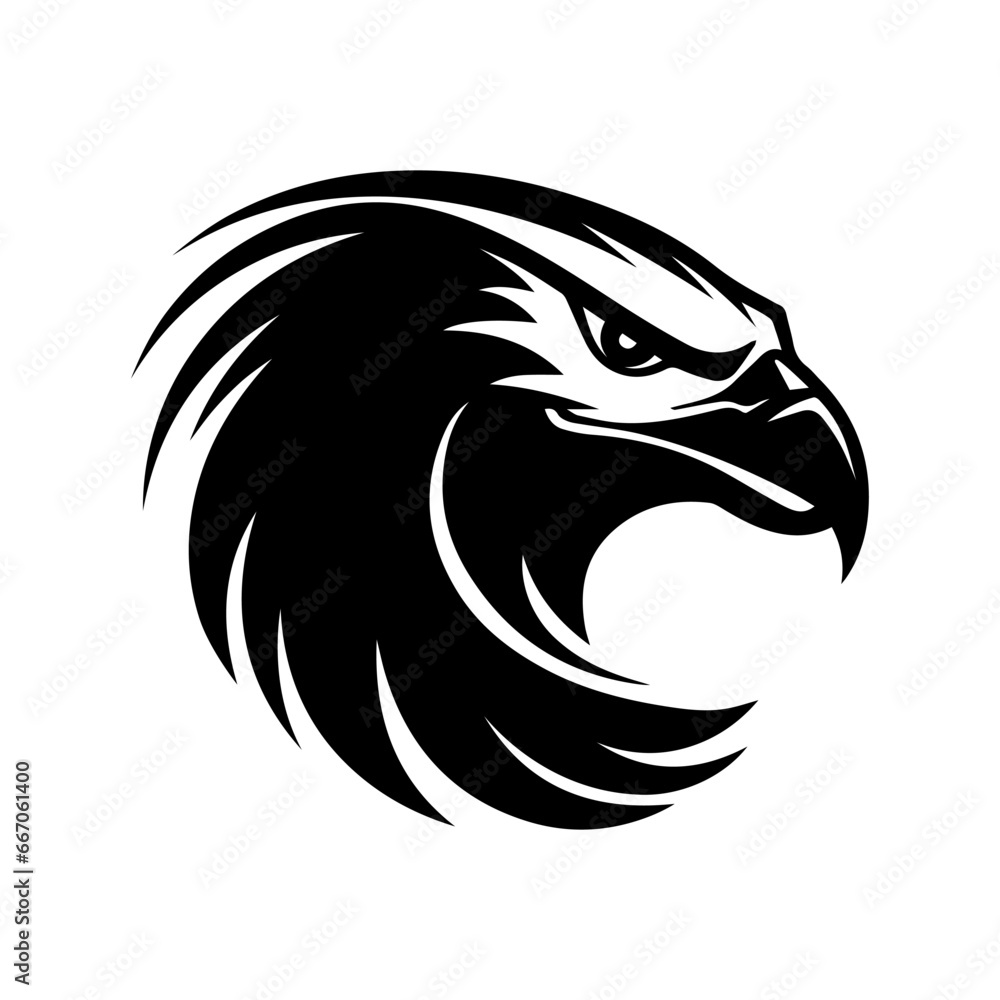 Wall mural eagle head silhouette vector illustration