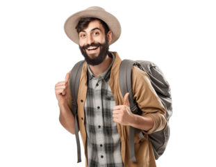 Happy traveler cut out