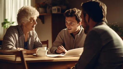 Fotobehang Talking to an Elderly Parent © cherezoff