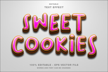 sweet cookies text style effect template editable