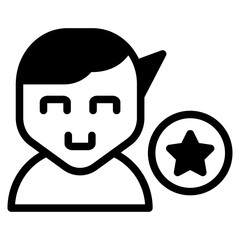 person with star in button dualtone icon