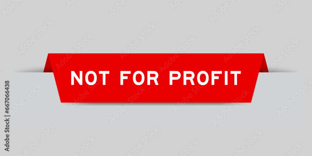 Poster red color inserted label with word not for sale on gray background