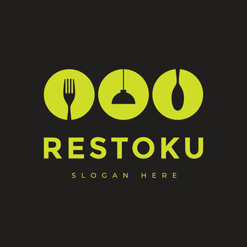 food minimalist business restaurant logo design vector graphic