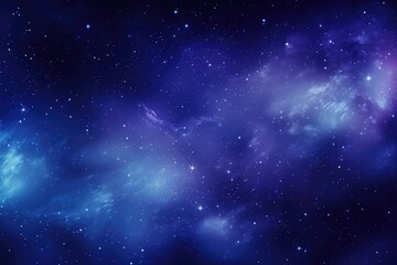 Night sky with stars. Universe filled with clouds, nebula and galaxy. Landscape with gradient blue and purple colorful cosmos with stardust and milky way. Magic color galaxy, space background 