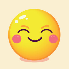 Happy and Exciting Yellow Emoji - Vector Illustration for Emojis, Stickers, Social Media, and More