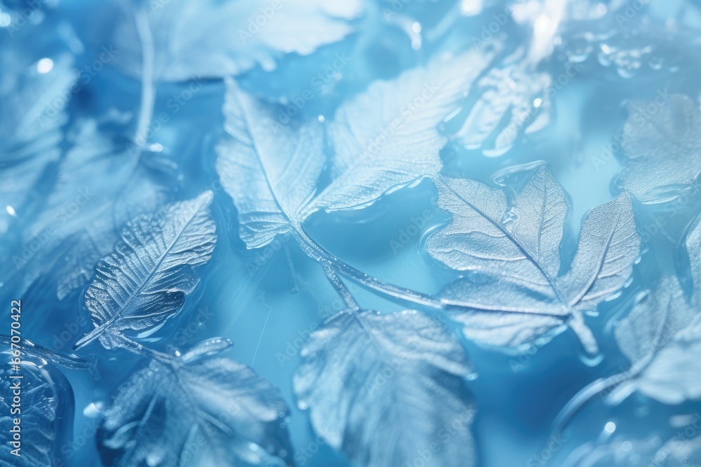 Poster light blue frost pattern on a window glass. abstract background. beautiful natural frosty winter bac