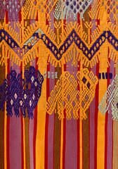 Textura de bordado de Huipil Oaxaqueño - obrazy, fototapety, plakaty