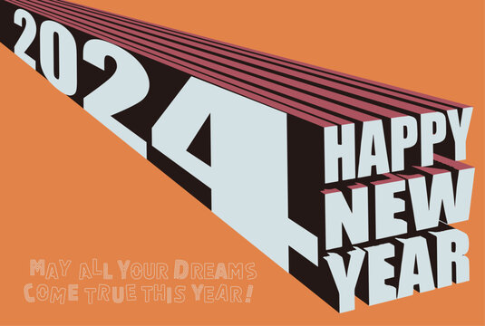 POPな2024年年賀状　HAPPY NEW YEAR2024	