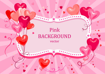 Pink invitation for a party or a date