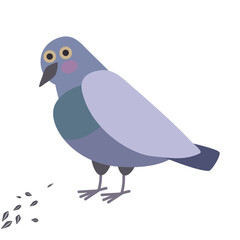 Cartoon Funny Pigeon bird. Flat character design vector 