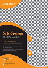 restaurant flyer design template for fast food, pizza, burger etc.