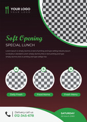 restaurant flyer design template for fast food, pizza, burger etc.