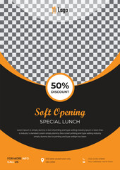 restaurant flyer design template for fast food, pizza, burger etc.