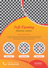 restaurant flyer design template for fast food, pizza, burger etc.