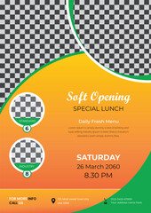 restaurant flyer design template for fast food, pizza, burger etc.