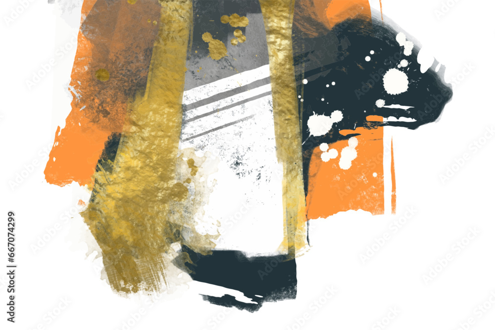 Poster creative abstract art pattern with different shapes. vector illustration.