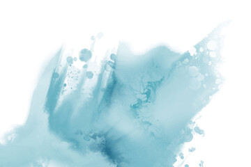 Abstract horizontal blue watercolor background. Vector element.