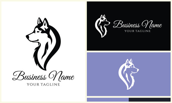 vector husky dog logo template