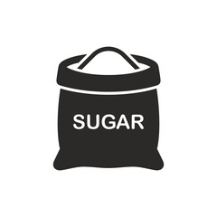 Sugar icon. Bag of sugar. Vector icon isolated on white background.