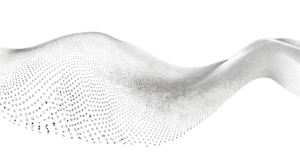 Flowing dots particles wave music pattern.
