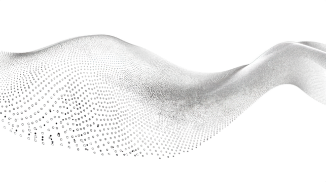 Flowing dots particles wave music pattern.