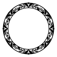 Vintage Decorative Ornamental Circle frame vector, Round vector ornamental Frame