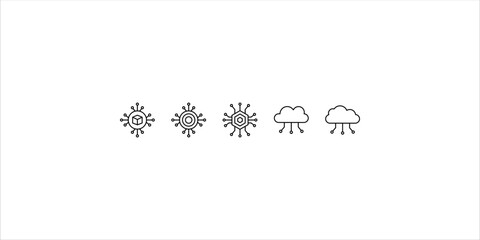 Digital Icon Set. Simple elements from digital distractions collection. Digital Icons for templates, infographics and more.