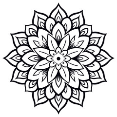 Black and white abstract circular pattern mandala, Mandala Line Drawing Design, Colorful Ornamental luxury mandala pattern