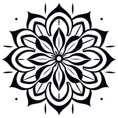 Black and white abstract circular pattern mandala, Mandala Line Drawing Design, Colorful Ornamental luxury mandala pattern