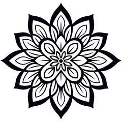 Black and white abstract circular pattern mandala, Mandala Line Drawing Design, Colorful Ornamental luxury mandala pattern