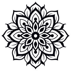 Black and white abstract circular pattern mandala, Mandala Line Drawing Design, Colorful Ornamental luxury mandala pattern