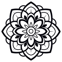 Black and white abstract circular pattern mandala, Mandala Line Drawing Design, Colorful Ornamental luxury mandala pattern