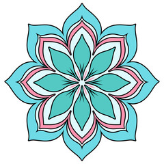 Black and white abstract circular pattern mandala, Mandala Line Drawing Design, Colorful Ornamental luxury mandala pattern