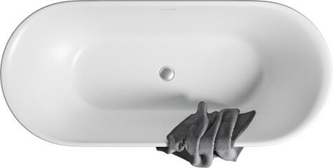 Top view of White Bathtub - obrazy, fototapety, plakaty