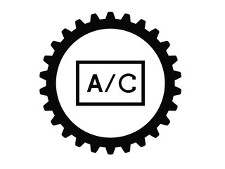 meter to check car air conditioner system heat problem AC,Vector automotive part icons, engine motor and auto pad, spare filter and vehicle gearbox isolated on white background